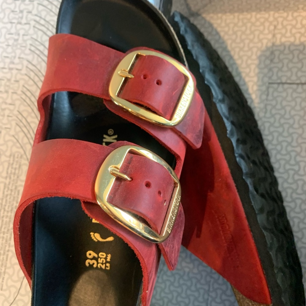 Birkenstock big buckle Arizona Fire red
